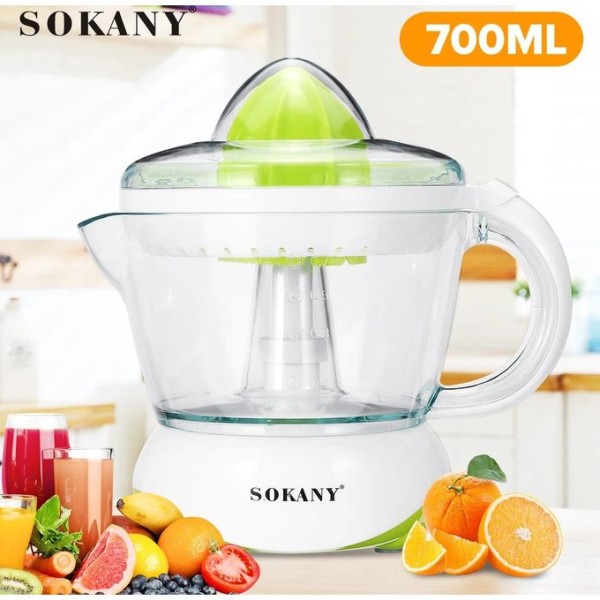 Sokany Presse-agrumes électrique - 0.7 L - Blanc et vert