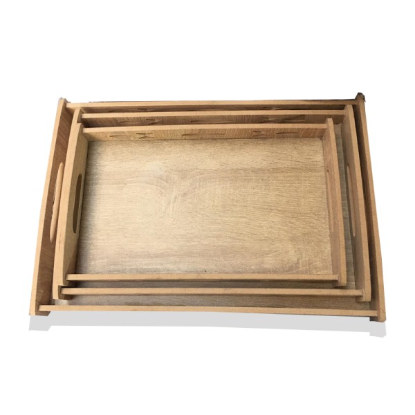 lot de 3 plateaux en bois