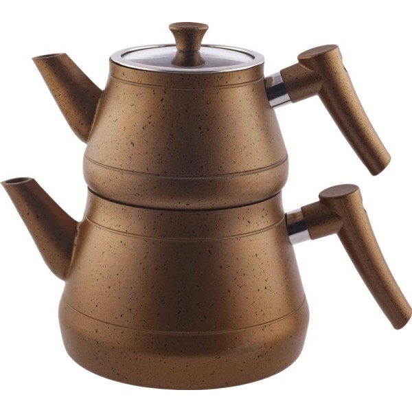 théière Cuivre - Double pot - Hot chef - 2L + 1L