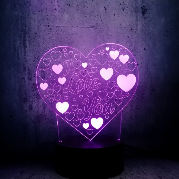 Lampe design 3D  Coeur