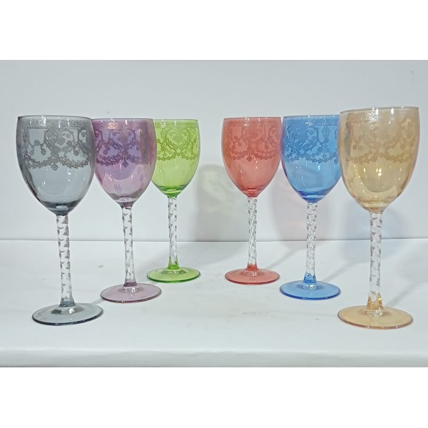 Ensemble de verre coloreé - 6 pcs