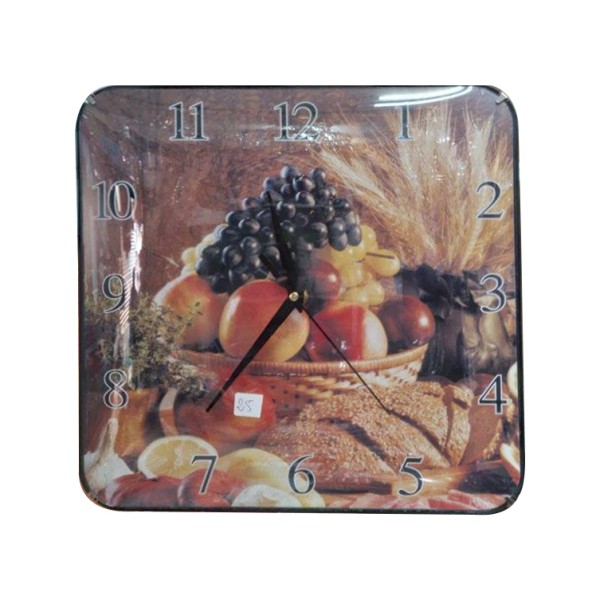 Horloge murale  pour la cuisine, "panier de fruits"